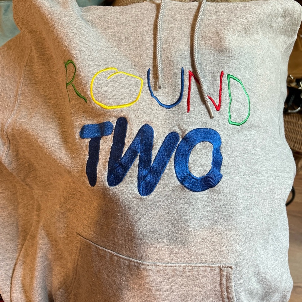 Gray Hoodie with Colorful Embroidery by Sean Wotherspoon